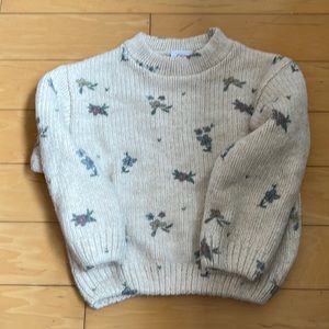 Zara ivory sweater with flowers